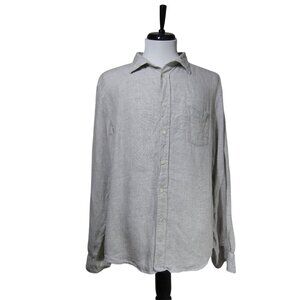 Hartford Alternative classics Men 1979 100% LINEN XL Button Front Shirt Natural